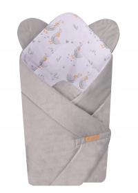 Rożek niemowlęcy becik jasno szary myBaby VELVET bawełna 100%