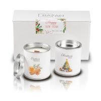 Świeca sojowa zapachowa swiąteczna drewnianym knotem prezent handmade 180ml