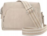 Женская Сумка Через Плечо С Ремешком Через Плечо Из Искусственной Кожи Бежевого Цвета Серо-Коричневого Цвета