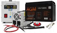 Zestaw zasilacz UPS Volt 3SP080012E 800 VA 500 W + akumulator AGM 100Ah