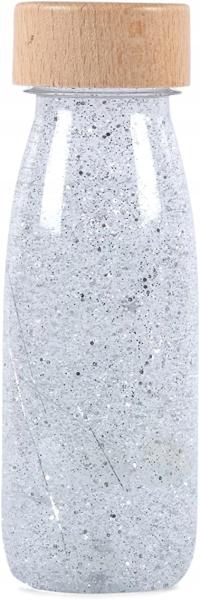 PETIT BOUM Pływająca butelka sensoryczna - srebrna 250ml