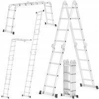 Алюминиевая шарнирная складная многофункциональная лестница 4x4 HIGHER strong