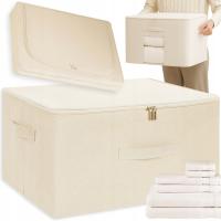 BEŻOWY ORGANIZER NA UBRANIA KUFER DO PRZECHOWYWANIA 24L ZABAWKI POŚCIEL