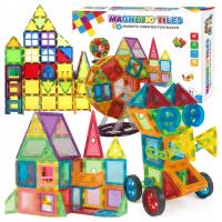 EDUKACYJNE KLOCKI MAGNETYCZNE PANELE 3D MONTESSORI DUŻY ZESTAW 130 EL.