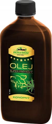 VITAR Veterinae Olej konopny 500 ml - odżywianie skóry i mózgu, wspomaganie funkcji poznawczych.