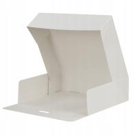 10x Pudełko na ciasto, torciki 25x21x7 cm zamykane TEKTURA LITA białe