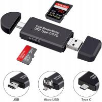 3 в 1 устройство Чтения карт памяти SD, microSD USB C, Micro USB 3.0