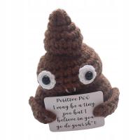Cute Positive Poo Knitted Doll Crafts Gift Inspired Toy Mini Positive brown