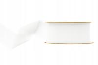 WSTĄŻKA SZYFONOWA RĘCZNIE RWANA SZARPANA 4cm/15m BIAŁA