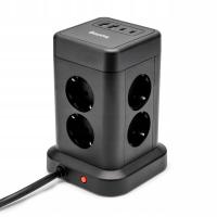 PRZEDŁUŻACZ KOSTKA ZASILAJĄCA 4 USB 8 GNIAZD SMART LISTWA Huslog