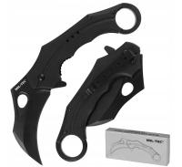 Nóż składany taktyczny Mil-Tec Hawkbill G10 Karambit Black z klipsem