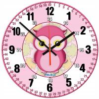Sowa Edukacyjny zegar ścienny dla dzieci Bezgłośny mechanizm (L2)