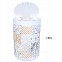 Мусорное ведро для ванной комнаты-декоративный узор бежевый
