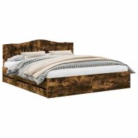 Ramka łóżka Dąb wędzony 180 x 200 cm Drewno inżynieryjne