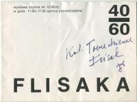 JERZY FLISAK AUTOGRAF 1990 zaproszenie na wystawę