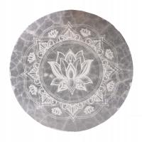 Średnia Okrągła Płytka Selenitowa 10 cm - Lotus Mandala