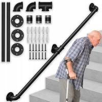 PORĘCZ ŚCIENNA NAŚCIENNA SCHODOWA ANTYPOŚLIZGOWA 150CM ZESTAW WSPARCIA