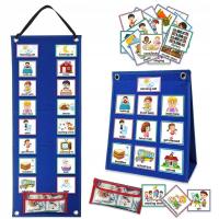 Kalendarz harmonogramu wizualnego dla dzieci 70 sztuk kart na prezent rodzinny szkolny