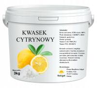 Пищевая лимонная кислота E330 чистая 3 кг