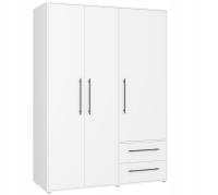 Шкаф 140X200 140 150 см с полками и ящиками белый трехдверный MOQKI833