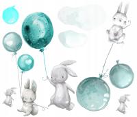 наклейки для детей на стену воздушные шары, воздушный шар кролик
