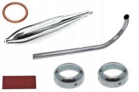 TŁUMIK CHROMOWANY WYDECH KOLANO ROMET KADET SILNIK 2B KOLANKO NAKRĘTKA