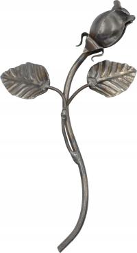 Róża stalowa element kuty liść 001.03 (230x130 mm)