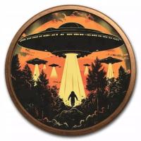 MIEDZIANA MONETA UFO MIEDZ 1 UNCJA Aliens Arrival Saint-Gaudens Kolorowana