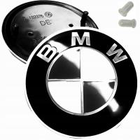 Эмблема значок BMW 74 мм черный задний E46 E90 F22 F23 F30 F31 F32 F33 F35..