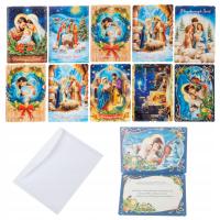 Kartki świąteczne bożonarodzeniowe RELIGIJNE B6 z kopertą MIX 10 szt