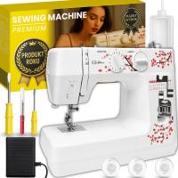 Maszyna do szycia Retoo 48 wzorów ściegów regulacja prędkości biały