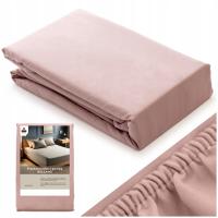 Prześcieradło z GUMKĄ 70x140 BAWEŁNIANE miękkie RÓŻOWE Bolzano