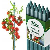 Опора для растений 180 см, опора для томатов с покрытием 16 мм, 15 шт.