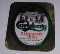 этикетка с пивом антиквариат Carlsberg Elephant Beer слон