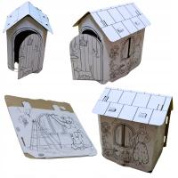 KARTONOWY DOMEK 3D DO KOLOROWANIA KREATYWNA ZABAWA NAUKA ZABAWKA Z KARTONU