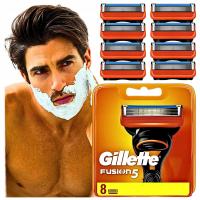 8 x Gillette Fusion 5 wkłady ostrza nożyki Fusion5 oryginalne plus żel