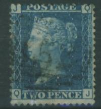 Anglia two pence - Królowa Victoria , literki Q - J