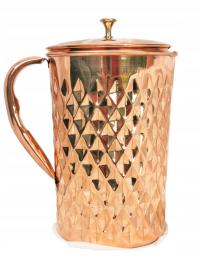 Dzbanek miedziany 2l młotkowany w romby - kolekcjonerski