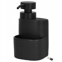 Dozownik do płynu do naczyń organizer na gąbkę do kuchni czarny 17 cm