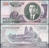$ Korea Północna 5000 WON P-46c UNC 2006