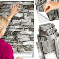 Обои самоклеющиеся кирпичные стены шпон имитация камня 3D эффект 10 м