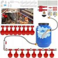 AUTOMATYCZNE POIDEŁKA DLA KUR PTAKÓW NA WODĘ ZESTAW KURA ZESTAW RURY DIY