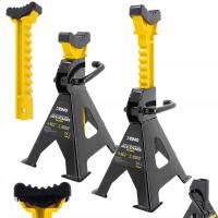 KOBYŁKI SAMOCHODOWE REGULOWANE PODPORY WARSZTATOWE Z GUMĄ RINO 2xSZT [ 3T ] + PAKIET OCHRONY - GWARANCJA NA 2 LATA