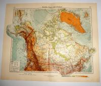 MAPA KANADA ALASKA GRENLANDIA 1934 Minerva Atlas