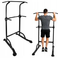 REGULOWANE PORĘCZE DO ĆWICZEŃ DIPÓW STACJONARNY DRĄŻEK DO PODCIĄGANIA