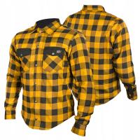 WOLF MĘSKA KOSZULA MOTOCYKLOWA Z KEVLAREM LS01 KOMPLET PROTEKTORÓW YELLOW
