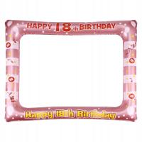 1Pc Nadmuchiwane Różowe Złoto PVC Urodziny Fotobudka Ramka Prop