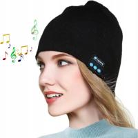 CZAPKA Z WBUDOWANYMI SŁUCHAWKAMI BLUETOOTH DO BIEGANIA CZARNA WYGODNA v2.0