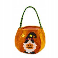 Halloween Gold Velvet Gift Bag with Handle Witch Gnome Pumpkin Tote Bags