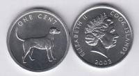 Cook Islands 2003 1 CENT.#421.Pointer Dog__7375